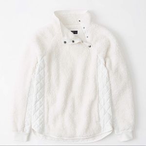 Abercrombie Asymmetrical Snap-Up Fleece Hoodie